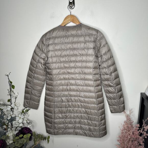 WILFRED x ARITZIA Elle Packable Puffer Duck Down Jacket Taupe Tan Sz S {3V42} - Picture 3 of 6